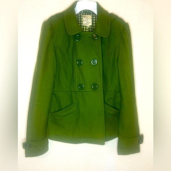 Tule Green Peacoat Jacket. Beautiful lining, gorgeous look - Picture 1 of 4